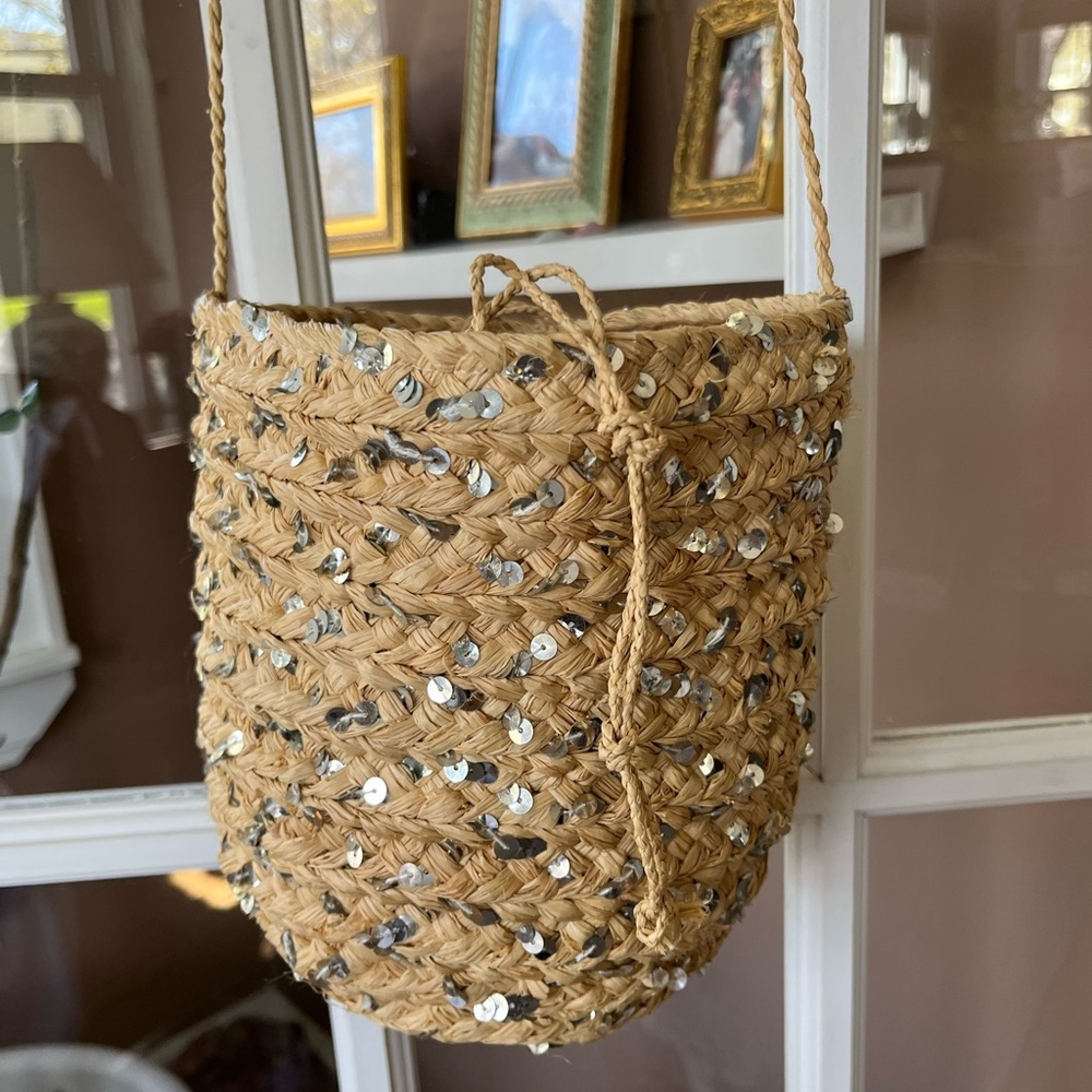 Sparkle basket hand bag